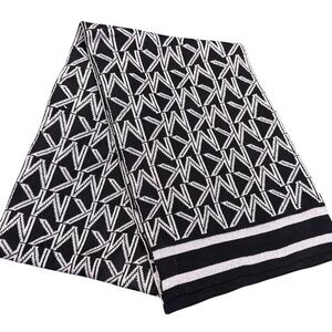 Black and White Patterned Scarf